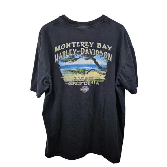 Harley-Davidson Monterey Bay Graphic T-Shirt 2XL Black Cotton - Picture 3 of 6